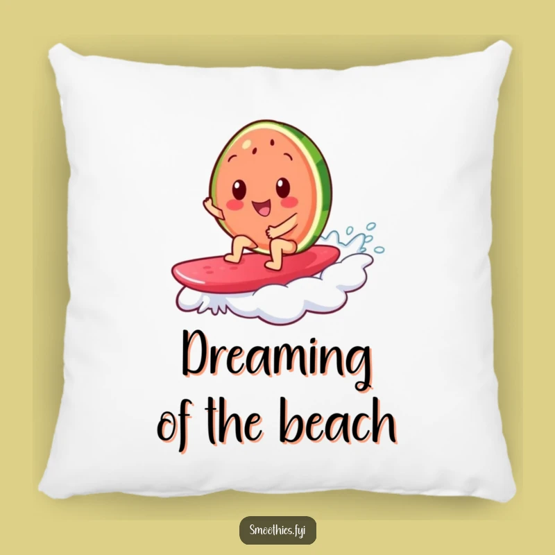 Funny Watermelon Surf Pillow - Comfy Accent with Beachy Charm