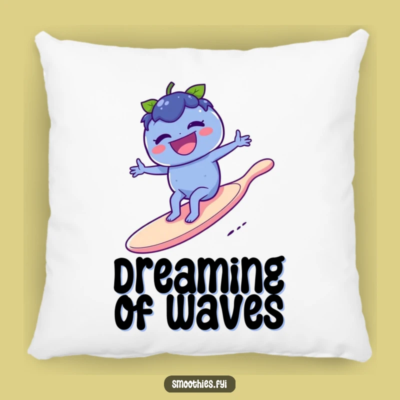 Funny Blueberry Surf Pillow: Soft Berry Spoon Cushion for Cozy Adventures