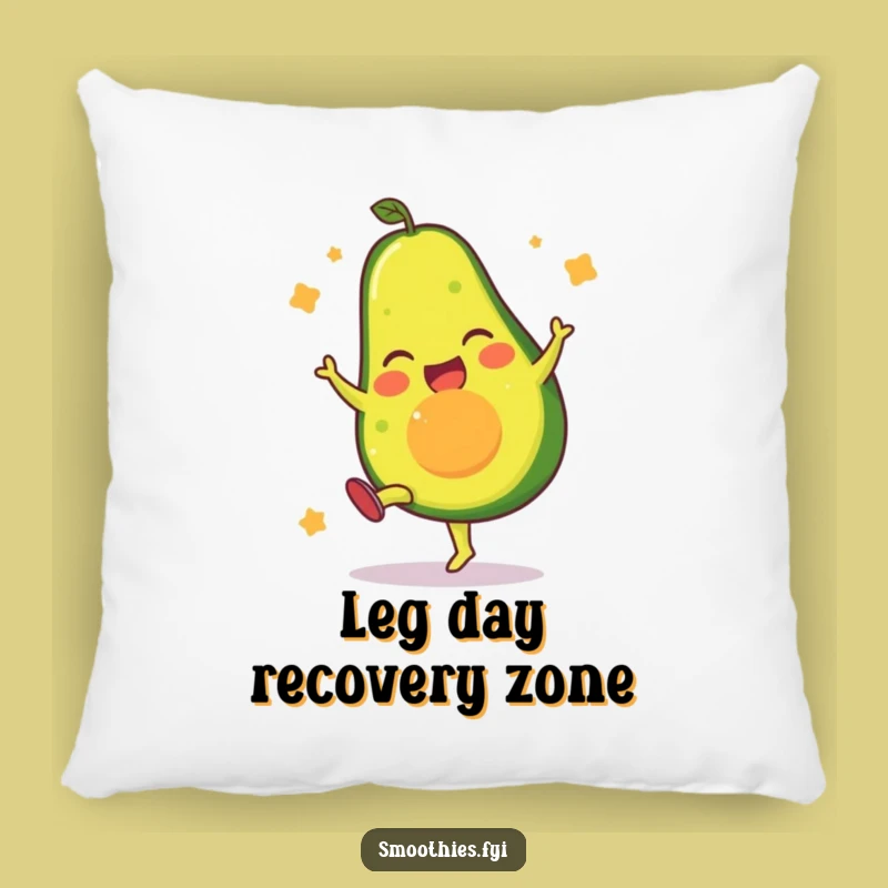 Funny Avocado Kick Pillow: Cozy Comfort with Fruit Fitness Flair
