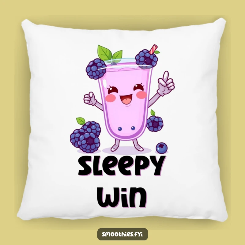 Funny Blueberry Smoothie Victory Dance Pillow - Cozy Playful Dancer Gift