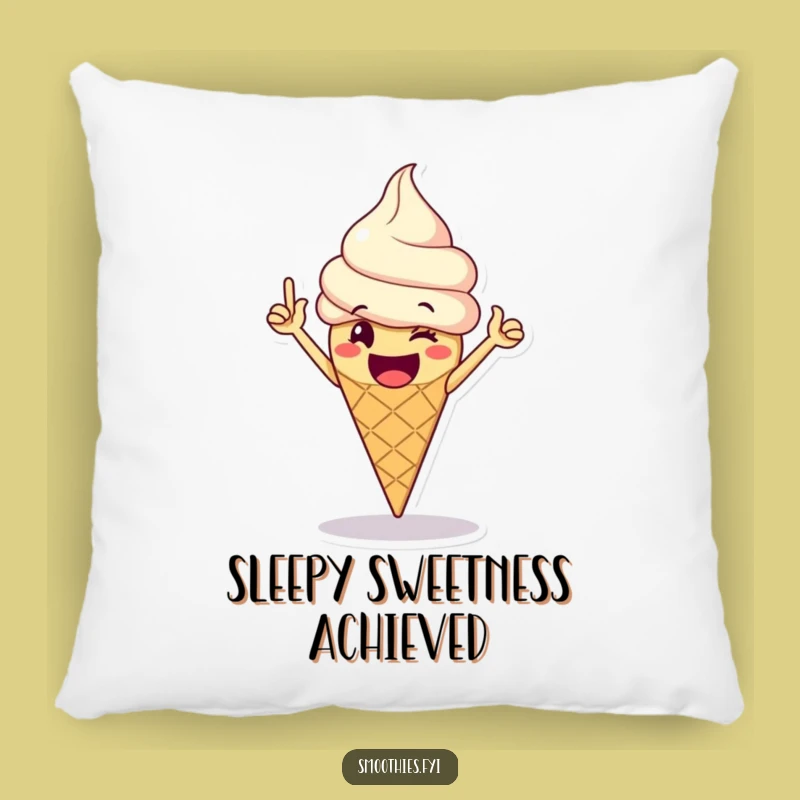 Funny Ice Cream Pillow: Victory Dance Cushion, Cozy Humorous Gift for Sweet Spaces