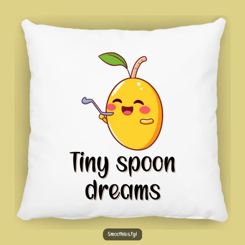 Funny Mango Smoothie Spoon Pillow - Soft Fruit Character Cushion for Cozy Sharing