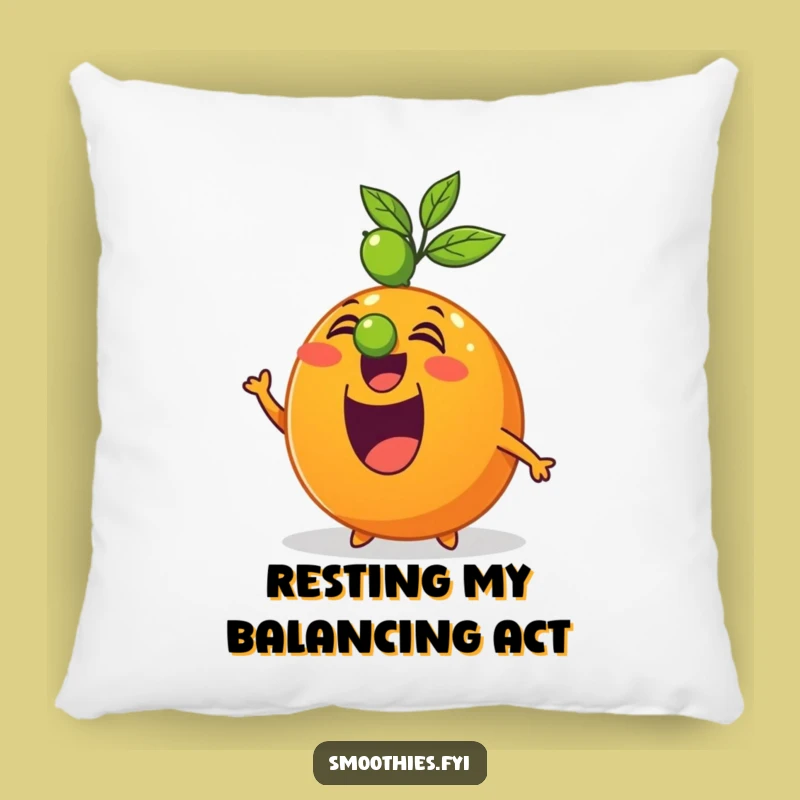 Funny Orange Lime Balance Pillow: Couch Comfort with Citrus Comedy