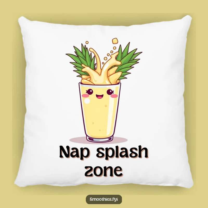 Funny Pineapple Smoothie Comfort Pillow: Hilarious & Cozy Splash Gift