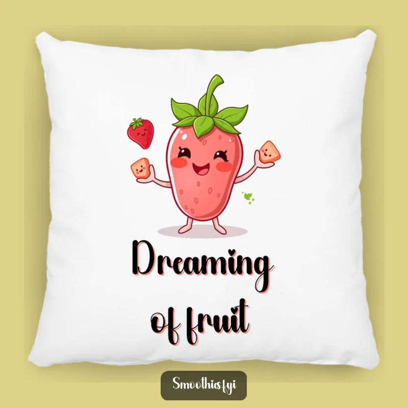 Funny Strawberry Smoothie Juggling Pillow - Fruity Character Cozy Pillow Funny Gift