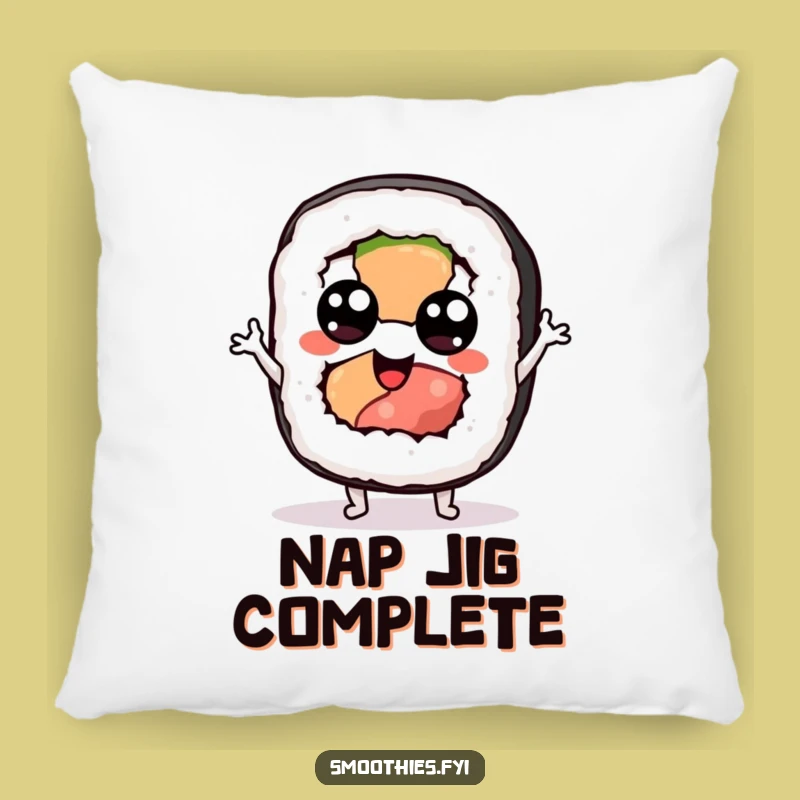 Funny Sushi Jig Pillow: Googly-Eyed Character Comfort for Playful Naps