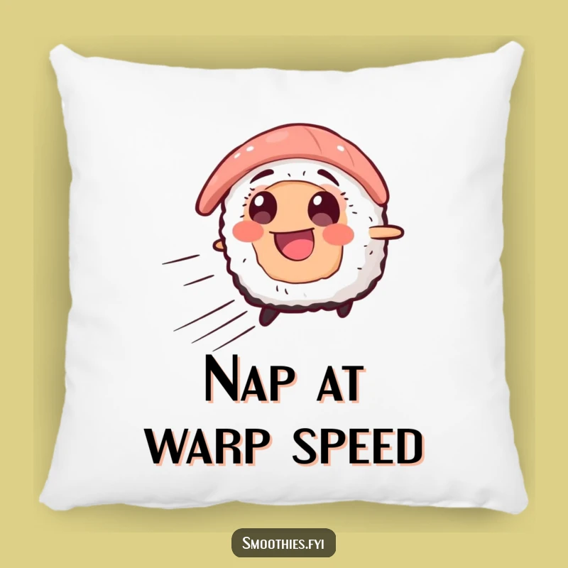 Funny Sushi Speed Pillow - Smiling Character Cushion for Comedic Rest