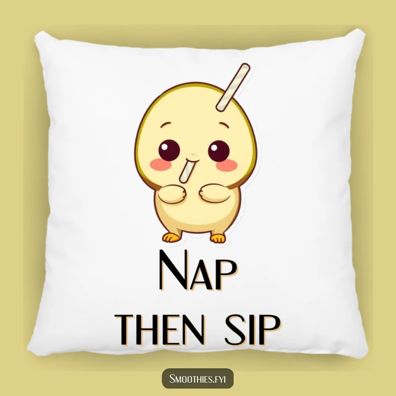 Funny Kiwi Sip Pillow: Soft Fruit Straw Cushion for Cozy Relaxation