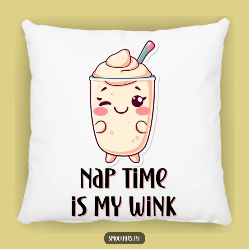 Funny Kawaii Smoothie Pillow: Wink of Fun, Soft & Humorous Decor
