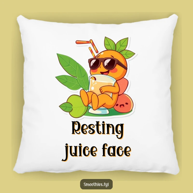 Funny Orange Smoothie Pillow: Sunglasses Lounger, Comfy & Hilarious Home Decor