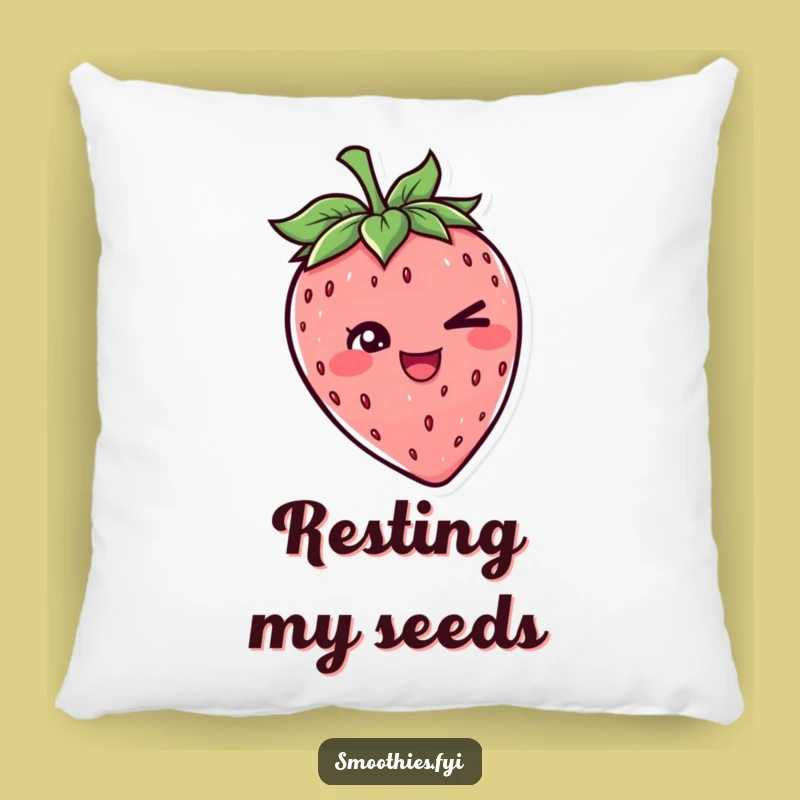 Funny Strawberry Wink Pillow - Cheerful Character Cushion for Comedic Comfort