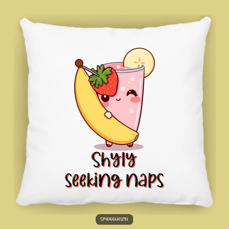 Funny Shy Smoothie Pillow: Cozy Shyness, Berry Soft Comfort, Quirky Decor Gift!