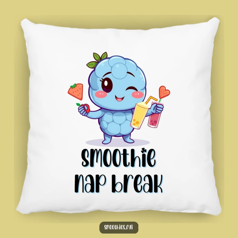 Funny Blueberry Juggling Pillow: Cozy Up with a Smoothie-Loving Fruit Friend
