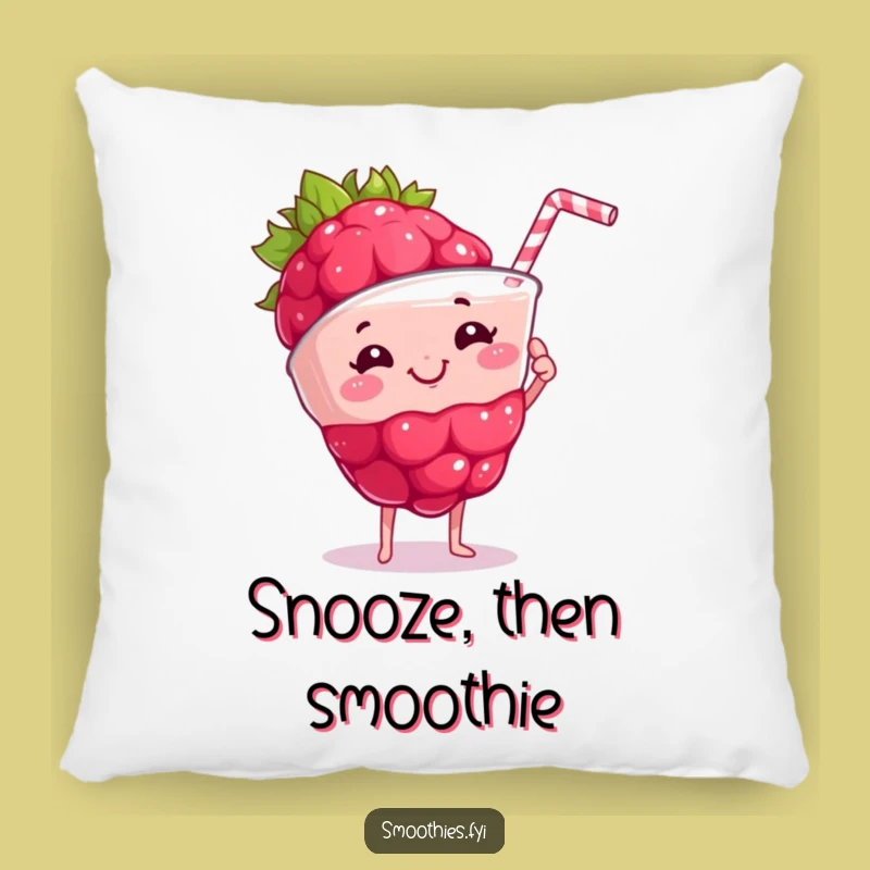 Funny Raspberry Smoothie Pillow: Soft Berry Creator Cushion for Cozy Comfort