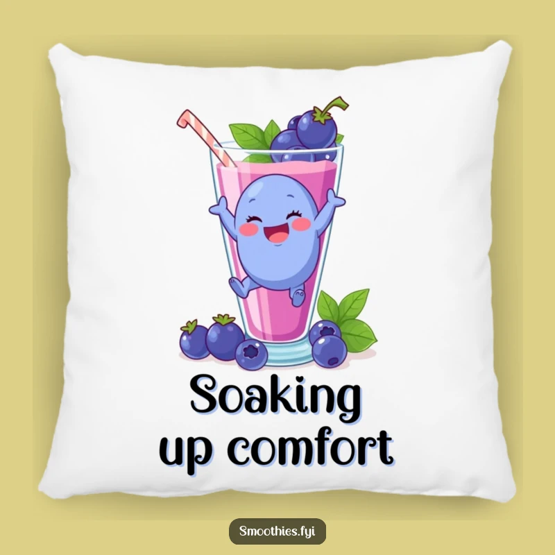 Funny Blueberry Smoothie Dive Pillow: Snuggle Up with Fruity Cheer!