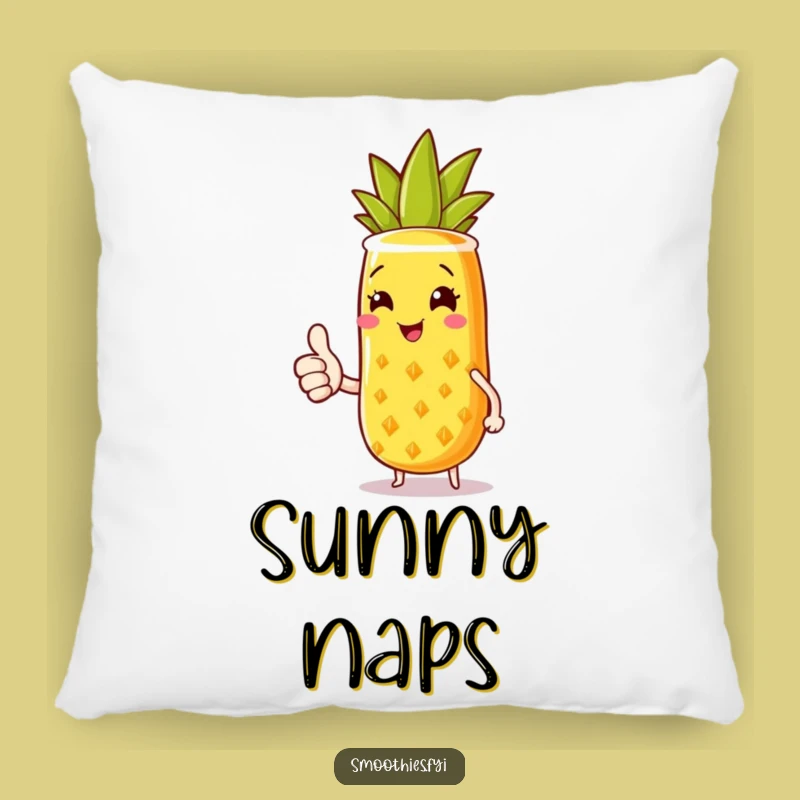 Funny Pineapple Smoothie Pillow: Comfy Tropical Joyful Accent