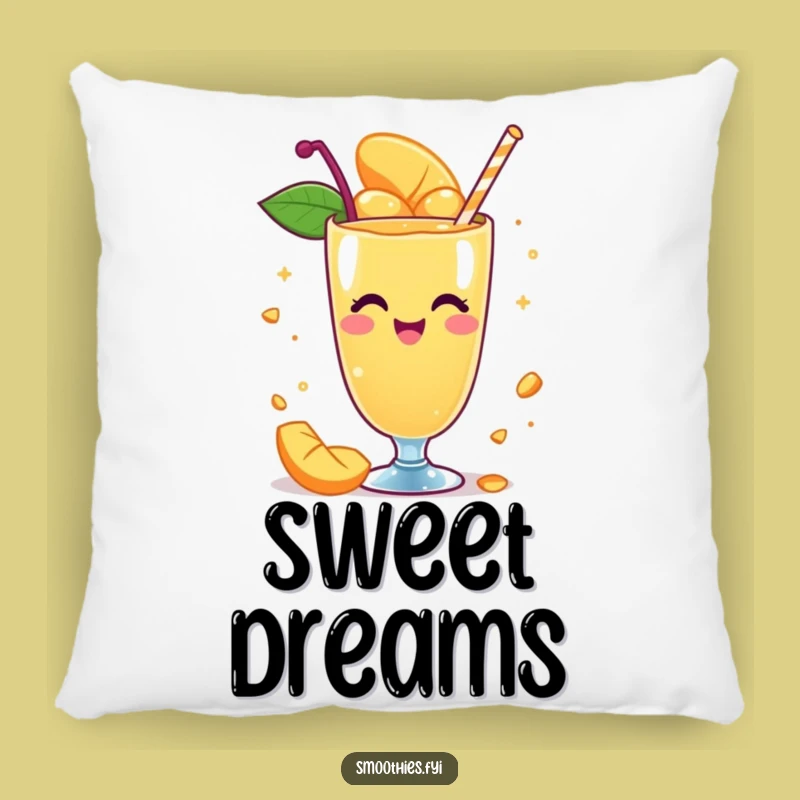 Funny Mango Smoothie Pillow: Comfy Whimsical Spinning Accent