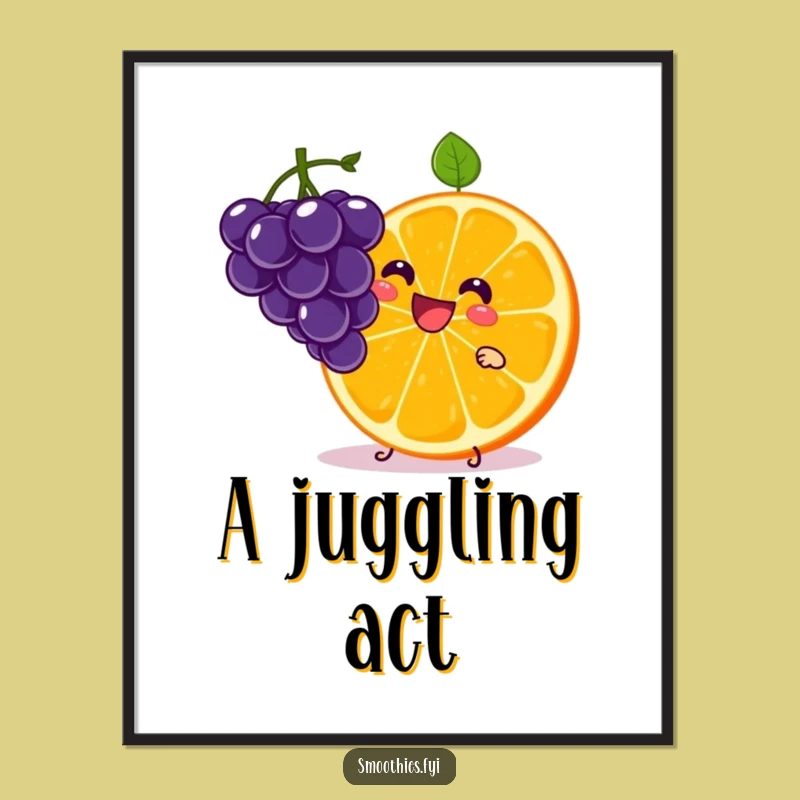 Funny Kawaii Orange Slice Digital Art - Instant Zest & Joy!