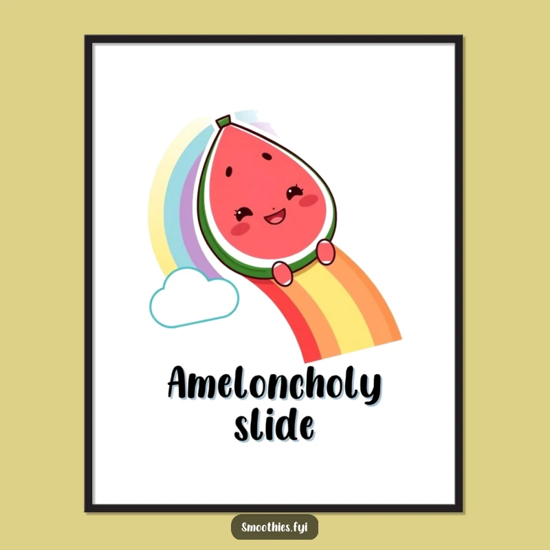 Funny Watermelon Rainbow Digital Art: Instant Magical Decor for a Cheerful Space