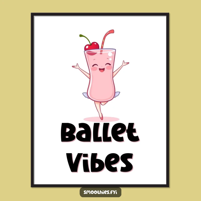 Funny Cherry Smoothie Ballet Digital Art - Graceful Dancer Printable Gift