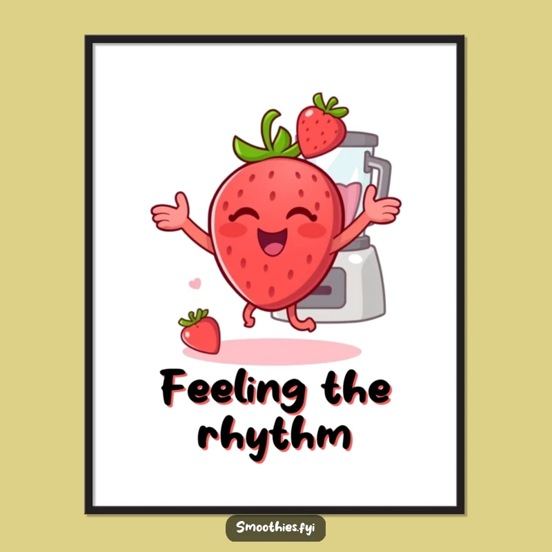 Funny Strawberry Dance Digital Art: Printable Cheerful Fruit Art for Instant Smiles