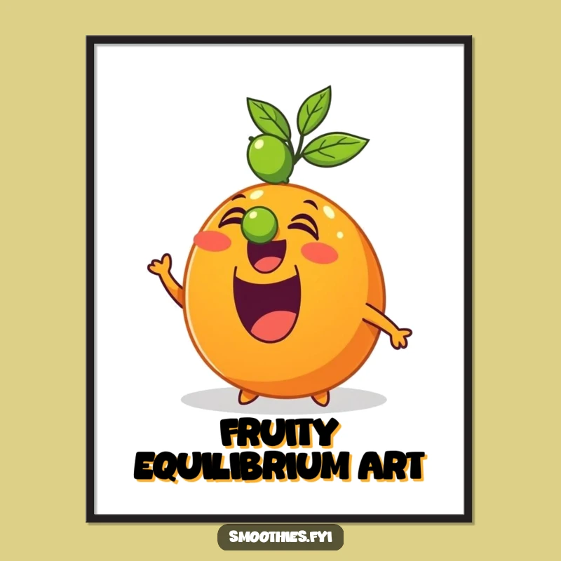 Funny Orange Lime Balance Digital Print: Instant Citrus Art for Your Walls