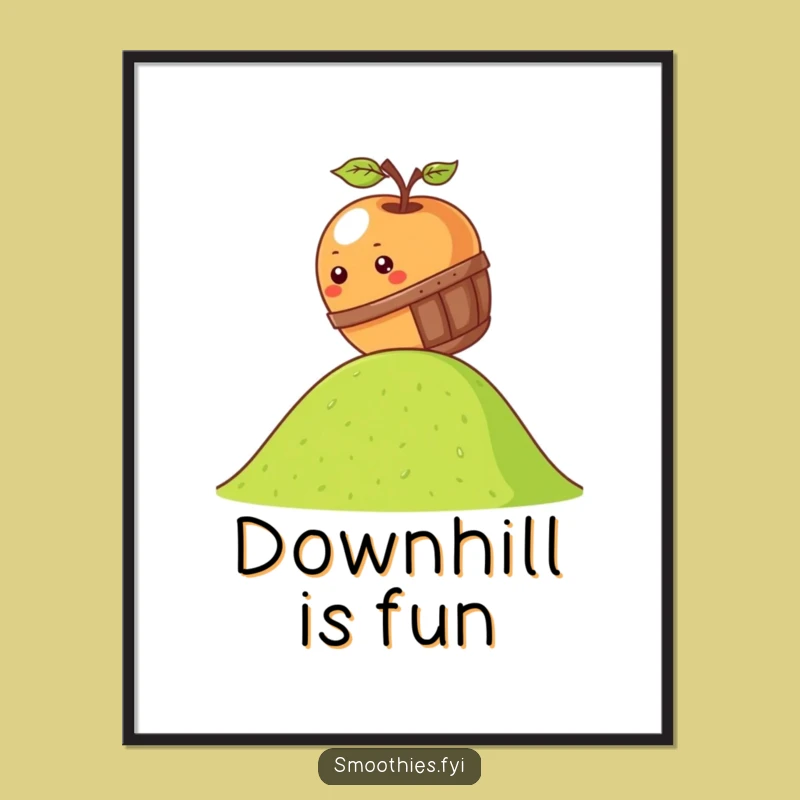 Funny Apple Digital Art Print - Kawaii Barrel Roll Instant Download