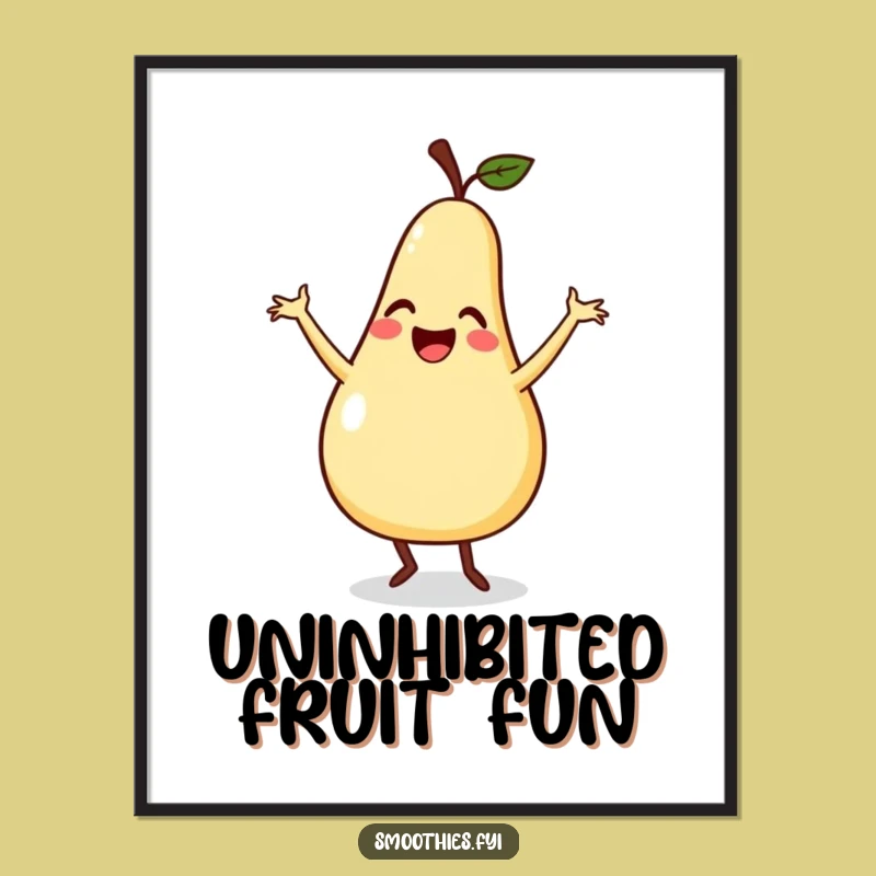 Funny Pear Dance Digital Print - Instant Silly Energy for Your Walls