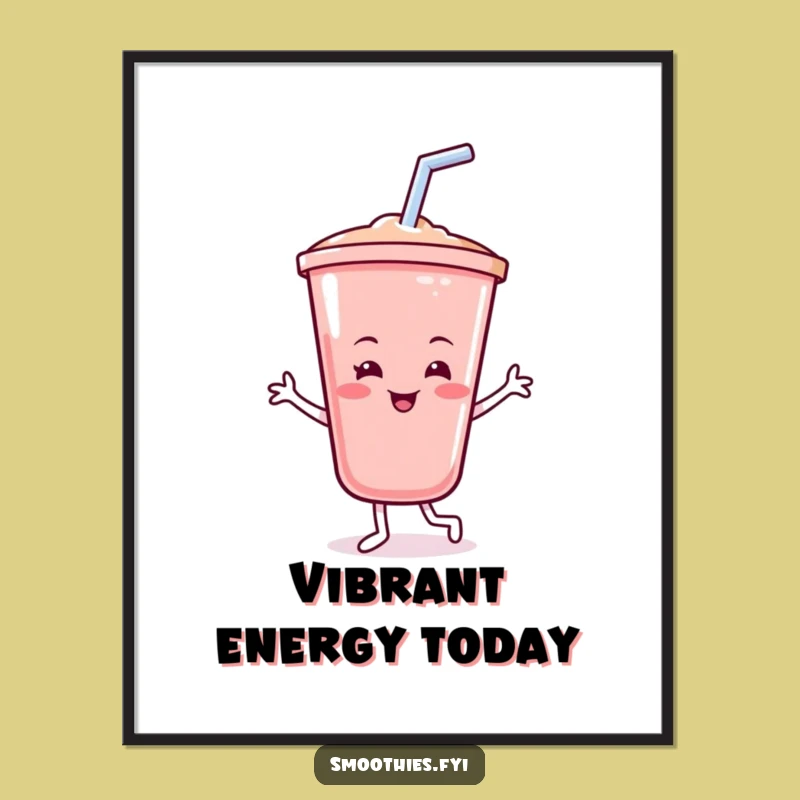 Funny Smoothie Cup Print: Dancing Drink Art, Instant Download, Unique Gift!