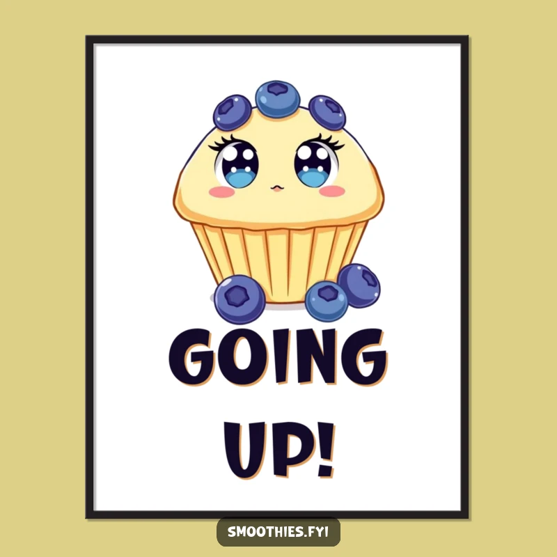 Funny Muffin Digital Art: Surprised Floating Muffin, Instant Funny Gift