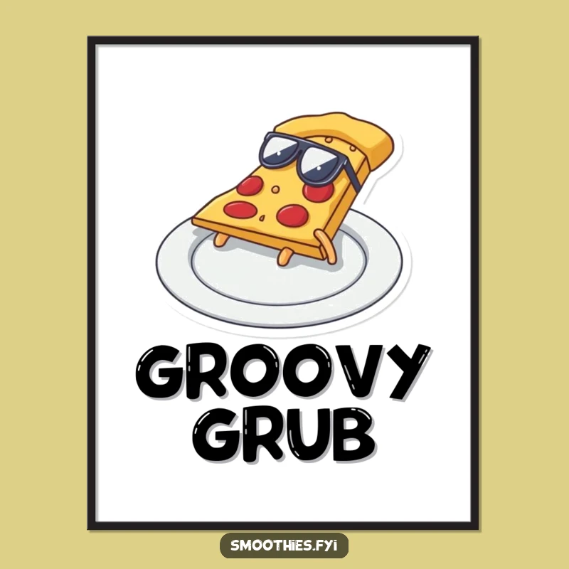 Funny Pizza Slide Digital Art Print: Instant Cool Vibes for Your Walls!