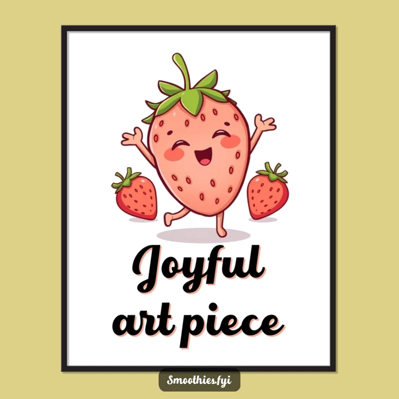 Funny Strawberry Dance Digital Print: Instant Joyful Art for Your Walls