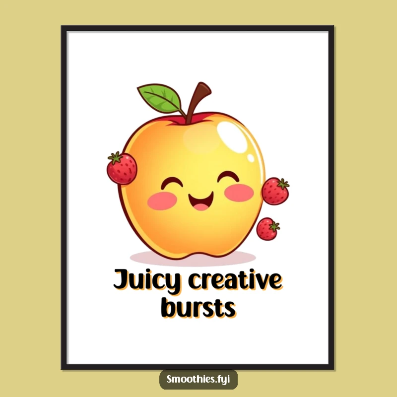Funny Apple Juggling Berries Digital Print - Instant Cheer for Your Walls