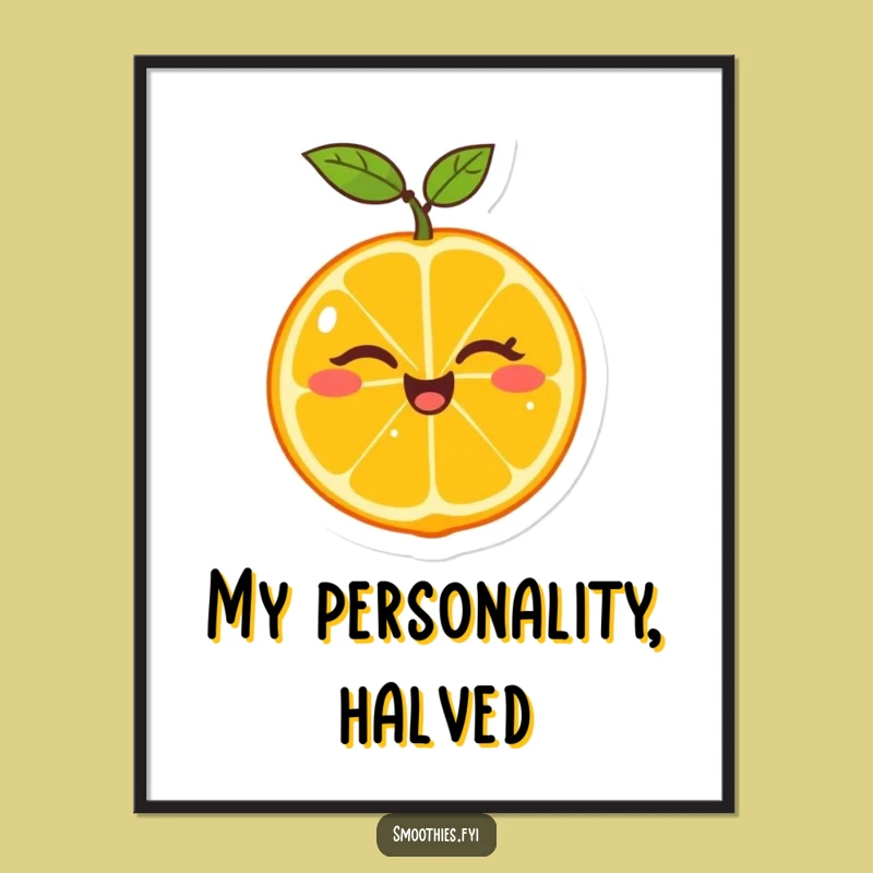 Funny Tangerine Wink Digital Print - Instant Citrus Cheer for Your Walls