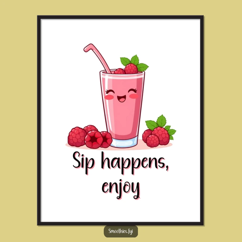Funny Raspberry Smoothie Toast Digital Art: Instant Celebration Decor