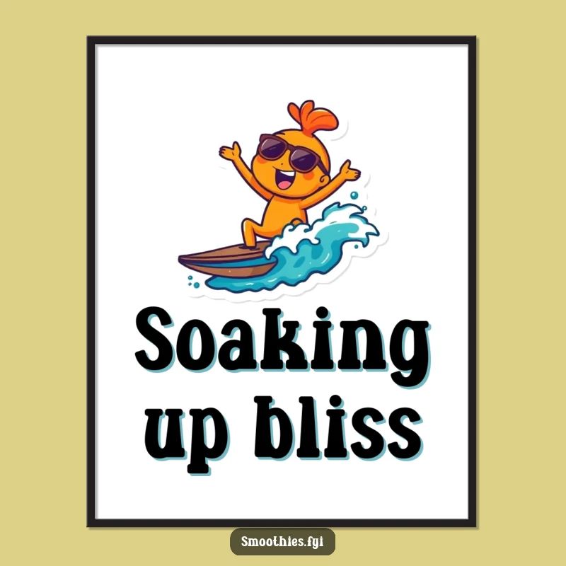 Funny Joyful Orange Wave Digital Print: Instant Beachy Vibes