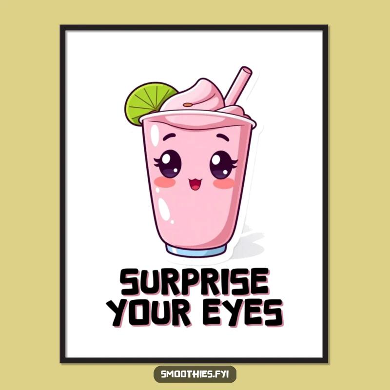 Funny Kawaii Smoothie Surprise Digital Art - Instant Shocking Charm