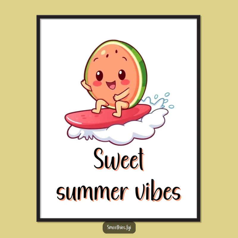Funny Watermelon Surf Digital Print - Instant Summer Vibes for Your Walls