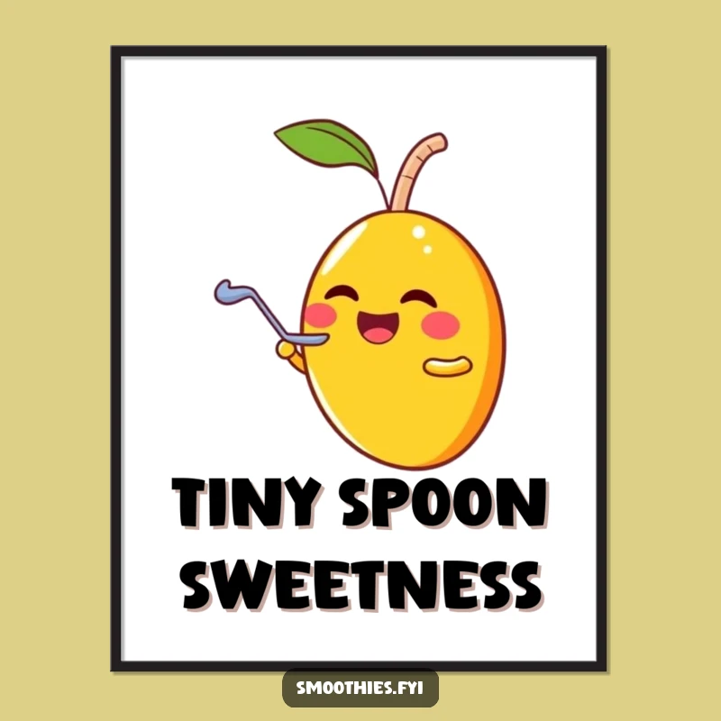 Funny Mango Smoothie Spoon Digital Art - Playful Fruit Art for Instant Joy