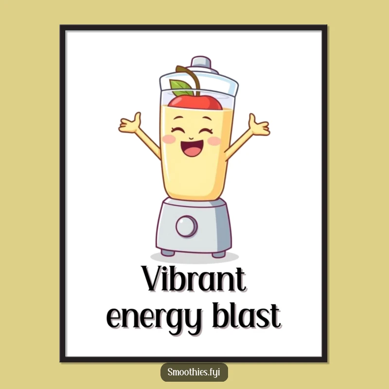 Funny Apple Smoothie Digital Art Print: Instant Joy for Your Walls!
