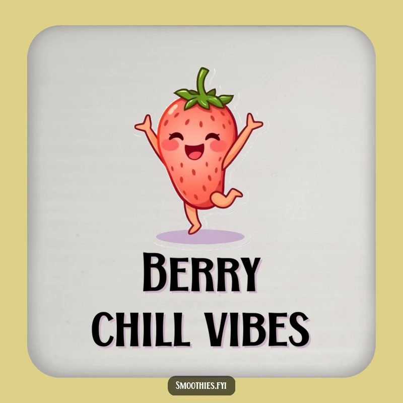 Funny Strawberry Cartwheel Drink Coaster: Protect Surfaces with a Cheerful Fruit Twist