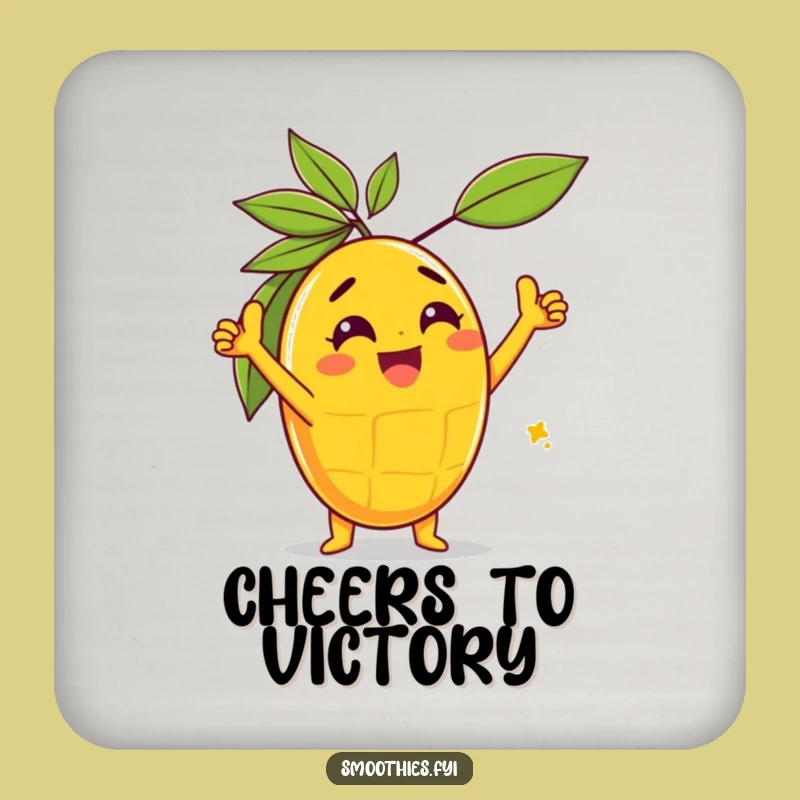 Funny Gleeful Mango Triumph Coaster: Celebrate Every Sip