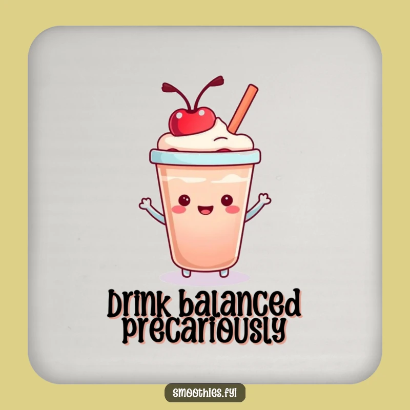 Funny Kawaii Smoothie Cup Coaster - Protect & Amuse!