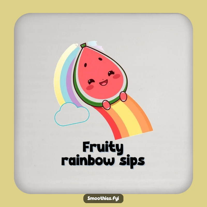Funny Watermelon Rainbow Drink Coaster: Protect Surfaces with Colorful Fun