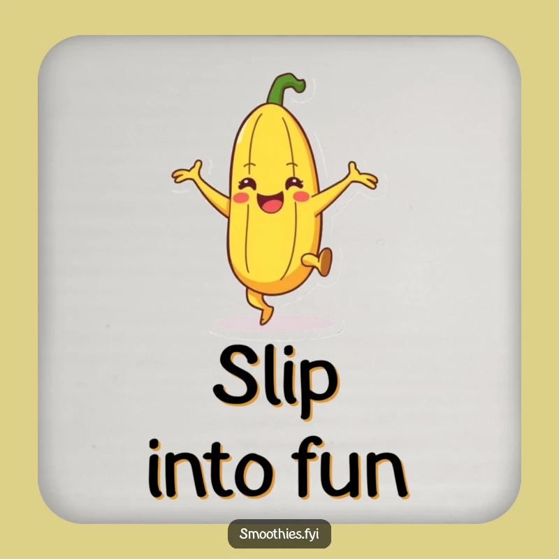 Funny Banana Dance Drink Coaster: Protect Surfaces with a Silly Fruit Twist