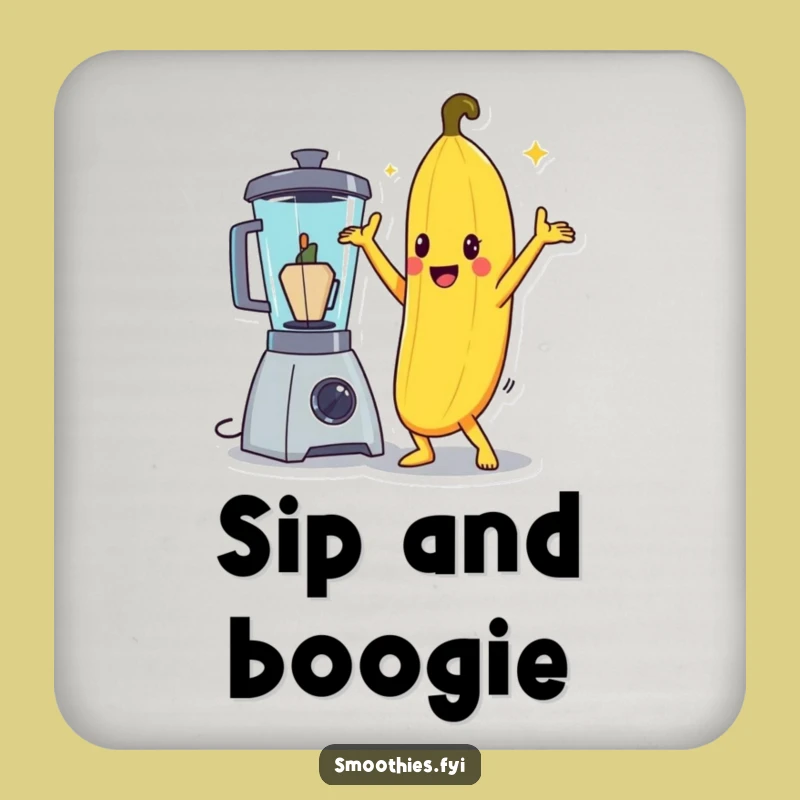 Funny Banana Disco Pose Drink Coaster: Protect Surfaces with Hilarious Art!