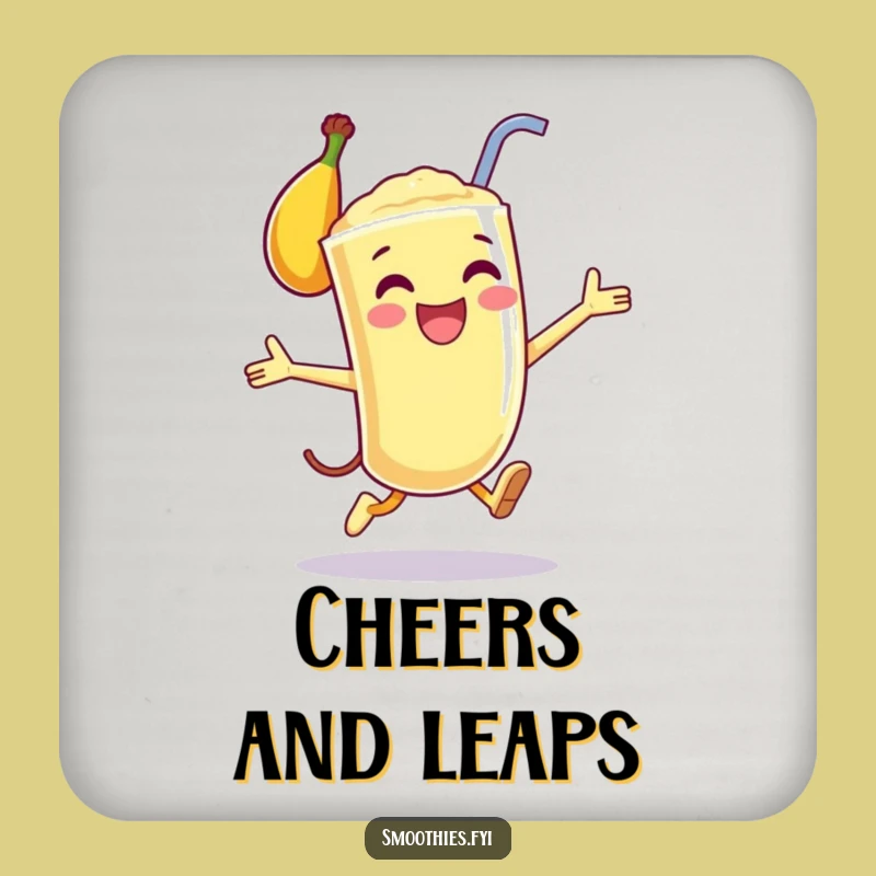 Funny Banana Smoothie Leap Coaster - Happy Character Decor Funny Gift