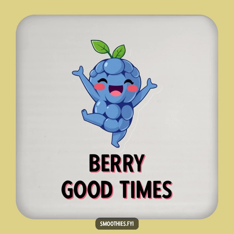 Funny Blueberry Drink Coaster: Protect Surfaces with Fun, A Cute Funny Coaster for Drink Lovers