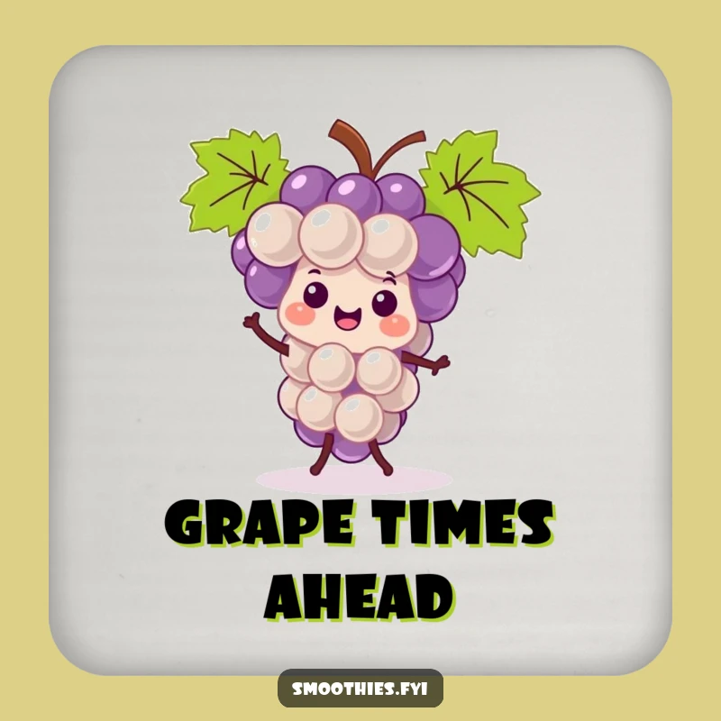 Funny Kawaii Grape Bunch Jigging Coaster Set - Protect Surfaces with Fruit Humor