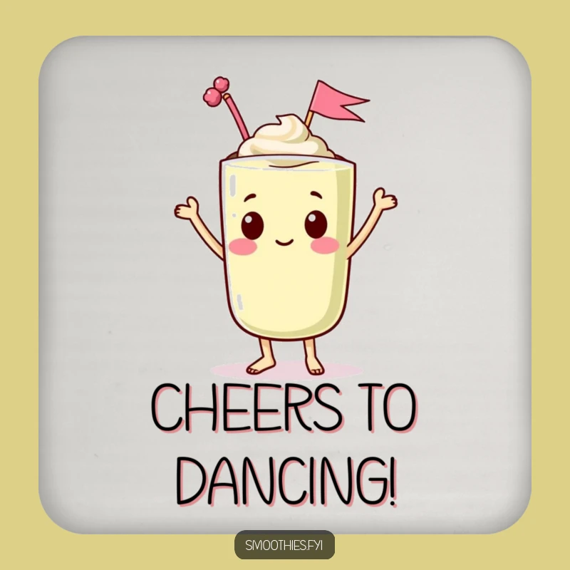Funny Kawaii Smoothie Dancing Coasters - Protect Surfaces with Party Vibes